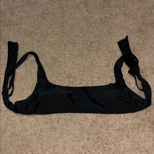 Aerie Swim Black Bikini Tie Top Squareneck Size Medium